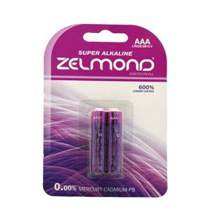 picture باتری نیم قلم Zelmond  مدل super Alkaline LR03AAA بسته 2 عدد