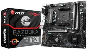 picture MSI Gaming AMD Ryzen A320 DDR4 VR Ready HDMI USB 3 micro-ATX Motherboard (A320M BAZOOKA)