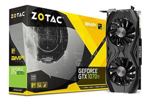 picture ZOTAC GeForce GTX 1070 Ti AMP EDITION 8GB GDDR5 256-bit Gaming Graphics Card IceStorm Cooling, Metal Backplate, Spectra Lighting, PowerBoost ZT-P10710C-10P