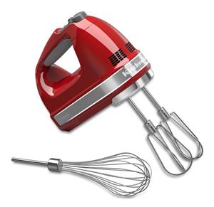 picture KitchenAid KHM7210ER 7-Speed Digital Hand Mixer with Turbo Beater II Accessories and Pro Whisk - Empire Red