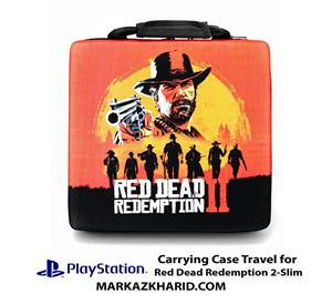 picture کیف ضدضربه پلی استیشن ۴ اسلیم طرح بازی رد دد ردمپشن PlayStation 4 Slim Hard Case Travel Bag Red Dead Redemption 2