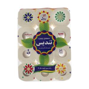 picture دستمال توالت تندیس مدل Flower بسته 12 عددی  Tandis Flower Toilet Tissue Pack of 12