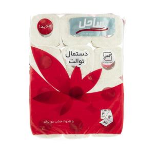 دستمال توالت  ساحل مدل Flower بسته 12 عددی  Sahel Flower Towel Tissue Pack of 12 