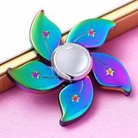 picture اسپینر  Rainbow Fidget Spinner -  اسپینر فلزی پنج پره رنگین کمانی طرح گل