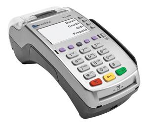 picture VeriFone VX 520 Dual Com 160 Mb Credit Card Machine, EMV (Europay, MasterCard, Visa) and NFC (Near Field Communication) or Contactless, Dial Up and Internet Connectivity