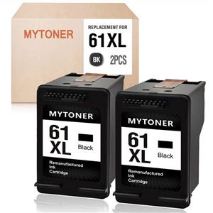 picture Mytoner Re-Manufactured Ink Cartridge Replacement for HP 61XL 61 XL Ink for Envy 4500 5530 5534 5535, Deskjet 1000 1010 1512 2540 3050, Officejet 4630 2620 4635 Printer(Black, 2-Pack)