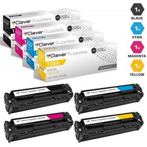 picture CS Compatible Toner Cartridge Replacement for HP CP1525nw CE320A Black CE321A Cyan CE322A Yellow CE323A Magenta HP 128A Color Laserjet CM1415FNW CM1415FN CP1520 CP1525 CP1525N CP1521N 4 Color Set