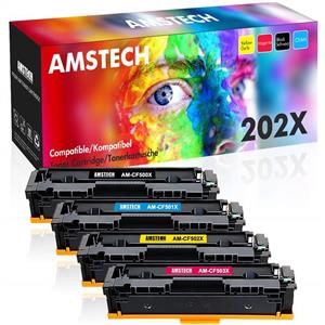 picture Amstech Compatible Toner Cartridge Replacement for HP M281fdw HP 202X CF500X Toner for HP M254dw M281fdw HP Laserjet Pro MFP M281fdw M281cdw M254dw M254dn M254nw M281 Toner Cartridge Printer (4-KCMY)