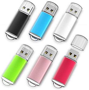 picture KEATHY 6 Pack 32GB USB Flash Drive USB 2.0 Thumb Drive Memory Stick Jump Drive Pen Drive - Black/Red/Blue/Silver/Green/Gold (32GB, 6 Mixed Color)