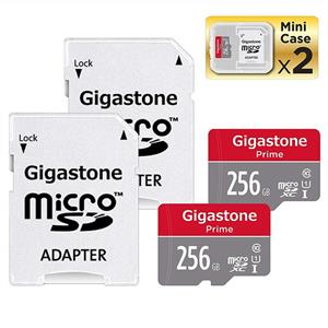 picture Gigastone Micro SD Card 256GB 2-Pack MicroSD HC U1 C10 with Mini Case and SD Adapter High Speed Memory Card Class 10 UHS-I Full HD Video Nintendo Switch Dash cam GoPro Camera Samsung Canon Nikon Drone