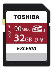 picture Toshiba Exceria N302 32GB SD Memory Card 90 MB/s 4K HD - THN-N302R0320E4
