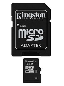 picture Kingston 4 GB microSDHC Class 4 Flash Memory Card SDC4/4GB