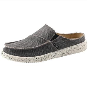 picture VILOCY Men's Linen Slip-On Loafers Canvas Slide Sandal Walking Slipper Backless Driving Shoes