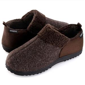 picture ULTRAIDEAS Men's Cozy Memory Foam Slippers with Warm Fleece Lining, Wool-Like Blend Micro Suede House Shoes with Anti-Slip Indoor Outdoor Rubber Sole