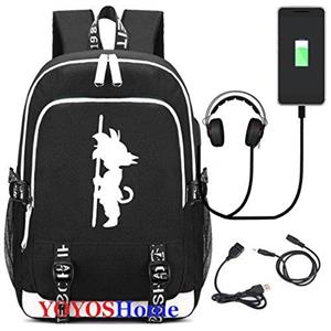 picture YOYOSHome Luminous Japanese Anime Cosplay Daypack Bookbag Laptop Bag Backpack School Bag with USB Charging Port (Dragon Ball Z 3)