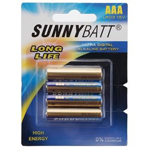 picture Sunny Batt Alkaline Long Life AAA Battery Pack of 4
