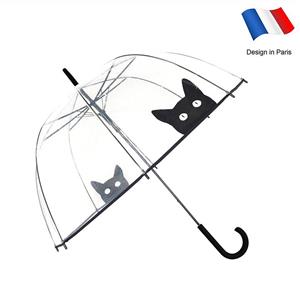 picture SMATI Stick Umbrella Dome Transparent (The Enhanced Edition Cat and Dog) - Auto Open - for Women and Kids