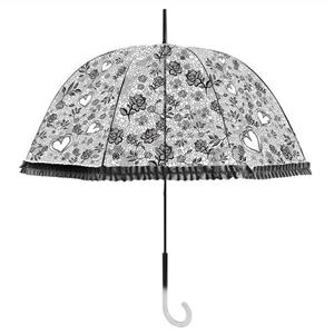 picture Becko Stick Clear Canopy Bubble Transparent Dome Shape Princess Style Rain Umbrella
