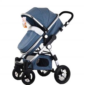 picture Luxury Baby Stroller and car seat Combo, Baby bassinets Folding pram 2-1 3 in 1 Strollers Reversible Baby Carriage (Blue 2-1)
