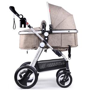 picture Cynebaby Newborn Baby Stroller for Infant and Toddler City Select Folding Convertible Baby Carriage Luxury High View Anti-Shock Infant Pram Stroller with Cup Holder and Rubber Wheels (Linen Khaki)