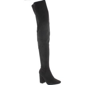 picture Cape Robbin Kylie-1 Women's Drawstring Block Heel Stretchy Snug Fit Thigh High Boots