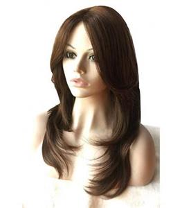 picture کلاه گیس زنانه صاف بلند Auflaund Natural Straight Light Brown wig for women