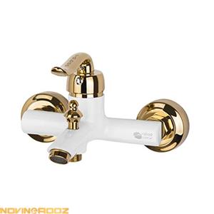 picture شیر حمام رابو مدل آمیتیست سفید طلایی