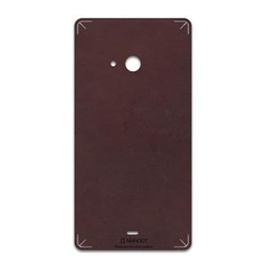 برچسب پوششی ماهوت مدل Matte-Dark-Brown-Leather مناسب برای گوشی موبایل مایکروسافت Lumia 540 