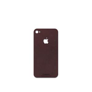 برچسب پوششی ماهوت مدل Matte-Dark-Brown-Leather مناسب برای گوشی موبایل اپل iPhone 4s 