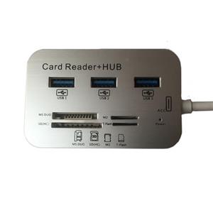 picture هاب USB و کارت خوان فلزی کمبو مدل 015