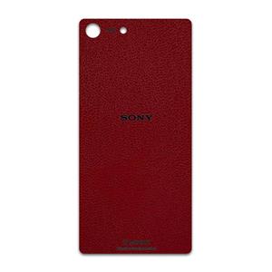 برچسب پوششی ماهوت مدل Red-Leather مناسب برای گوشی موبایل سونی Xperia M5 