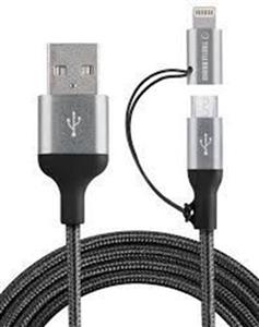 picture Turtle Brand 2 in 1 MFi Lightning Rope cable - Black