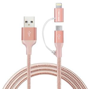 picture Turtle Brand 2 in 1 MFi Lightning Rope cable - Rose Gold