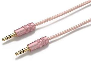picture Turtle Brand Braided AUX Cable w/ Aluminum Tips - Rose Gold