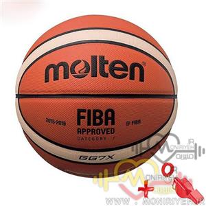 picture توپ بسکتبال Molten مدل فیبا به همراه سوت ورزشی