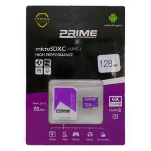 picture کارت حافظه PRIME 128GB U3 سرعت 95MB/s همراه با آداپتور