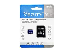 picture کارت حافظه میکرو اس دی وریتی مدل Verity U3 533X ظرفیت ۶۴ گیگابایت (کد ۴۱۰۳)