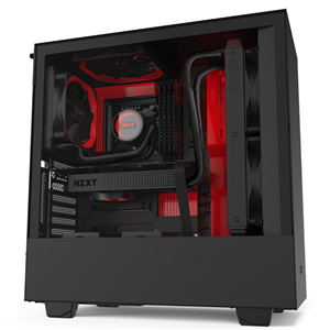 picture NZXT H510i Mid-Tower With HUE 2 RGB Lighting And Fan Control – Matte Black Red