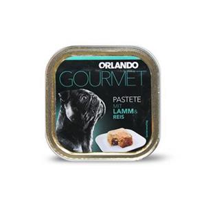 picture 150 گرم خوراک کاسه ای مناسب سگ بالغ با طعم گوشت بره و برنج برند اورلاندو