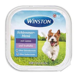 picture خوراک کاسه ای مناسب سگ بالغ با طعم گوشت بره و بوقلمون برند وینستون 150 گرم