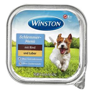 picture 150 گرم خوراک کاسه ای مناسب سگ بالغ با طعم گوشت گاو و جگر برند وینستون