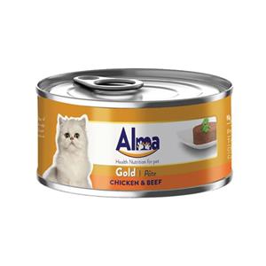 picture کنسرو غذای گربه آلما مدل Gold Chicken & Beef وزن 120 گرم