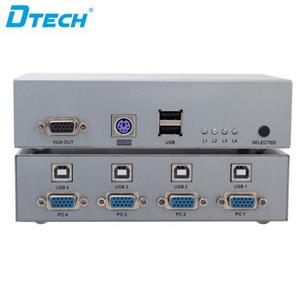 picture سوئیچ کی وی ام 4 به 1 دیتک  DTECH DT-7017 KVM Switch 4X1