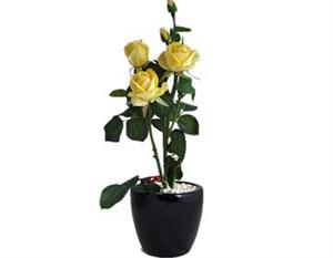 picture گل مصنوعی نسترن با گلدان مدل 14026