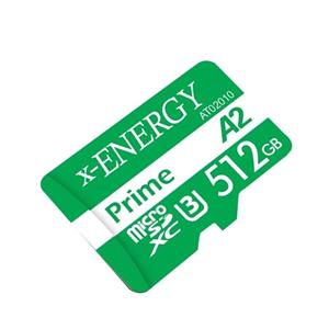 picture کارت حافظه microSDXC ایکس انرژی مدل Prime کلاس A2 استاندارد UHS-I U3 سرعت 80MBps ظرفیت 512 گیگابایت به همراه آداپتور SD