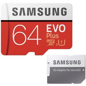 picture کارت حافظه microSDXC سامسونگ مدل EVO Plus کلاس 10 استاندارد UHS-I U1 سرعت 100MBps ظرفیت 64 گیگابایت به همراه آداپتور SD