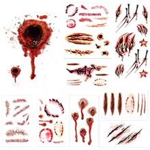 picture کیت زخم مصنوعی گریم 10 Different Sheets of Bleeding Wound, Scar Blood Long Lasting Body Art