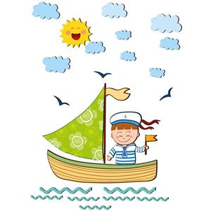 picture استیکر چوبی ژیوار مدل ملوان کوچک