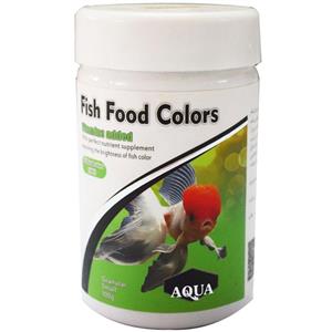 picture غذای آکوا مدل رنگدانه ماهی برای تمام ماهی های گیاه خوار حجم 100 گرمی