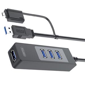 picture هاب USB 3.0 چهار پورت به همراه OTG یونیتک مدل Y-3046A                                         Unitek Y-3046A 4 Port USB 3.0 Hub With OTG Converter